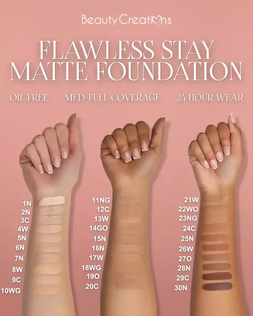 Beauty Creations Flawless Stay Matte Fundation 6N 30ml