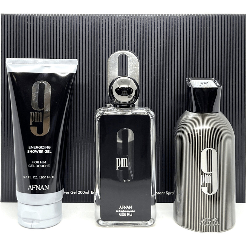 Afnan Set 9Pm Unisex (3Pc) 3.4 Oz. Edp Sp / 6.0 Oz. Sg/ 6.4 Oz. Deo.