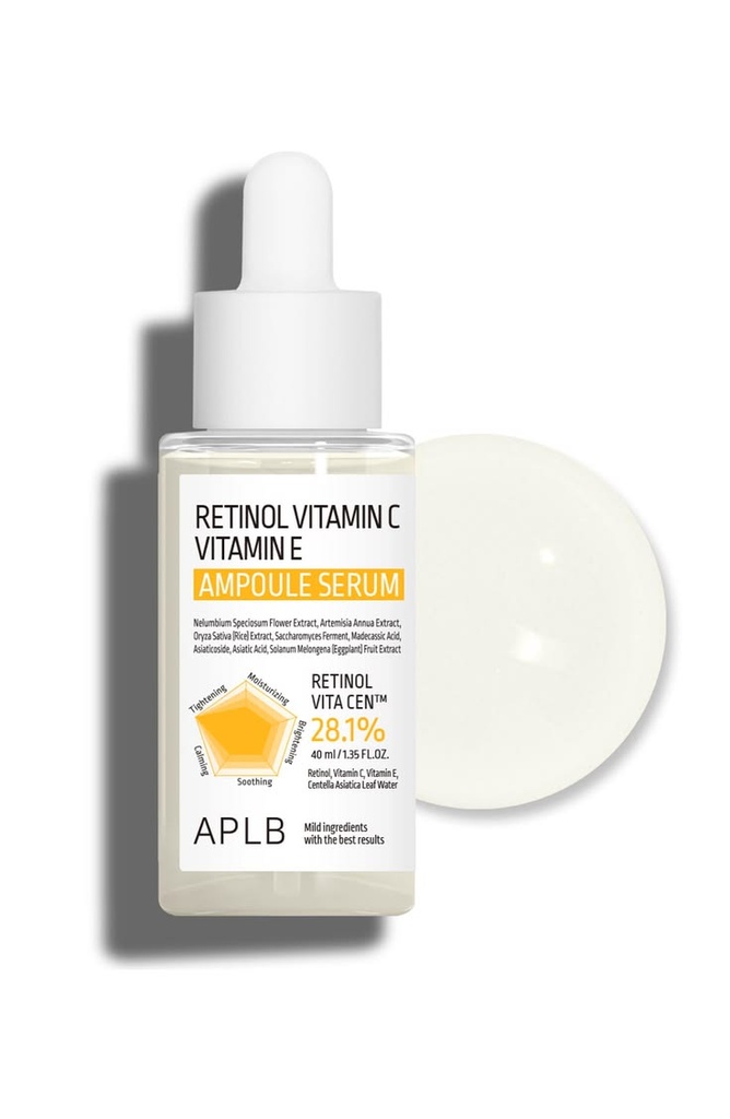 Aplb Retinol Vitamin C Vitamin E Ampoule Serum 40ml 
