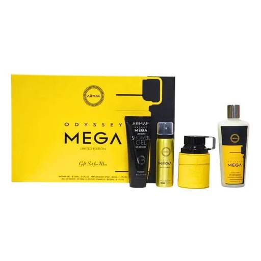 Set Armaf Odyssey Mega Men (4 Pc) 3.4 Oz Edp Sp / 3.4 Oz Sg / 8.4 Oz Shampoo / 1.7 Oz Body Spray