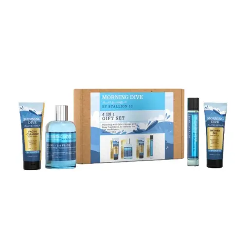 Set Emper Morning Live By Stallion 53 Unisex (4 Pc) 3.4 Oz Edp Sp / 3.4 Oz Sg / 3.4 Oz Facial Cleaner / 0.68 Edp Sp