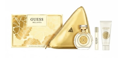 Set Guess Bella Vita Women (4 Pc) 3.4 Oz Edp Sp / 0.50 Oz Travel / 3.4 Oz Bl / Pouch 