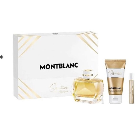 Set Mont Blanc Signature Absolue Women ( 3 Pc ) 3.0 Oz Edp / 3.4 Oz Bl / Mini