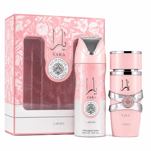 Set Lattafa Yara Women ( 2 Pc ) 3.4 Oz Edp Sp / 6.76 Oz Body Spray